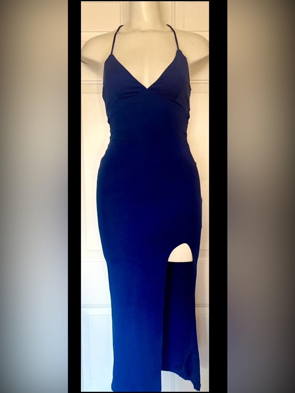 NWT Hello Molly Royal Blue Bodycon Dress with lace up back US size 2